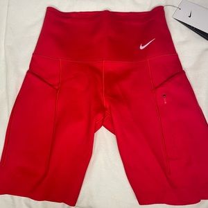 Nike red biker shorts